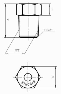 Zeichnung von NPT-Schmelzsicherungsschrauben